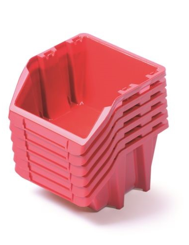 Plastové boxy 214x198x238mm Red 6ks